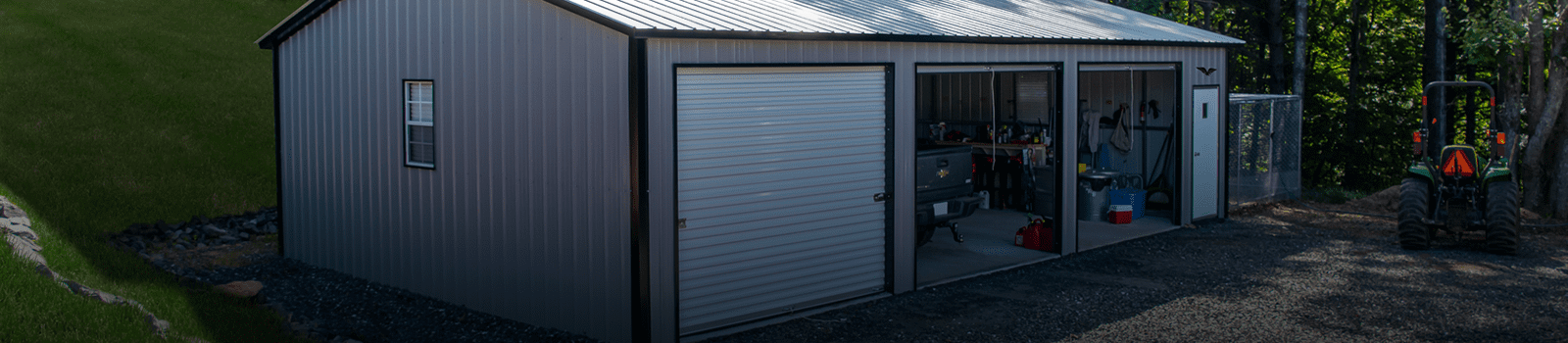3 bay Metal Garage Metal Barn Garage Steel Building Shed for Sale