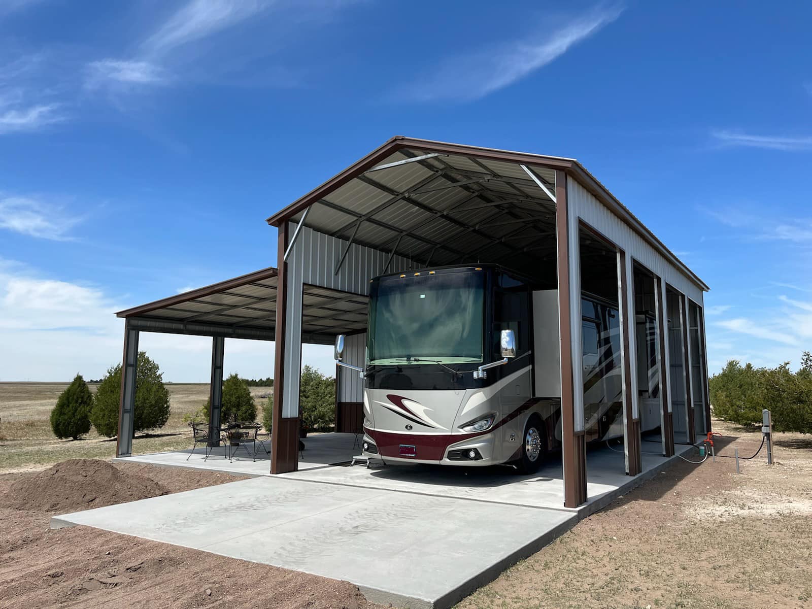 rv cover combo metal garage steel building Metal Barn Garage Steel Building Shed for Sale