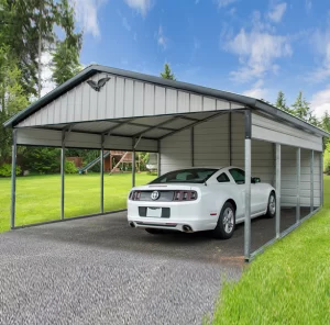 Vertical Roof Metal Carport Metal Barn Garage Steel Building Shed for Sale