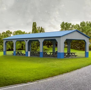 Vertical Roof Picnic Shelter Metal Barn Garage Steel Building Shed for Sale