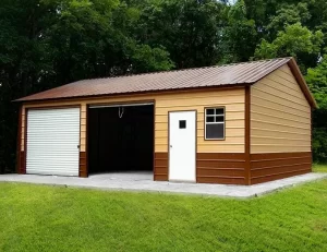 2 car garage workspace Metal Barn Garage Steel Building Shed for Sale