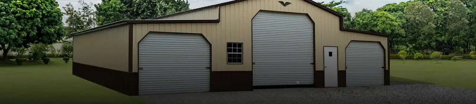 triple steel garage Metal Barn Garage Steel Building Shed for Sale