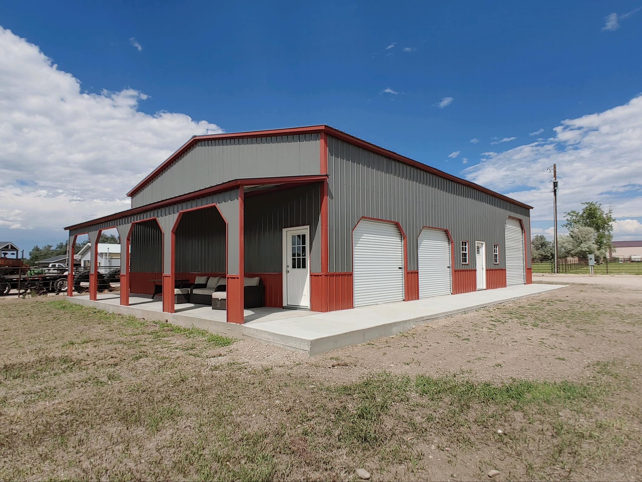 Side Entry Steel Garage Metal Barn Garage Steel Building Shed for Sale