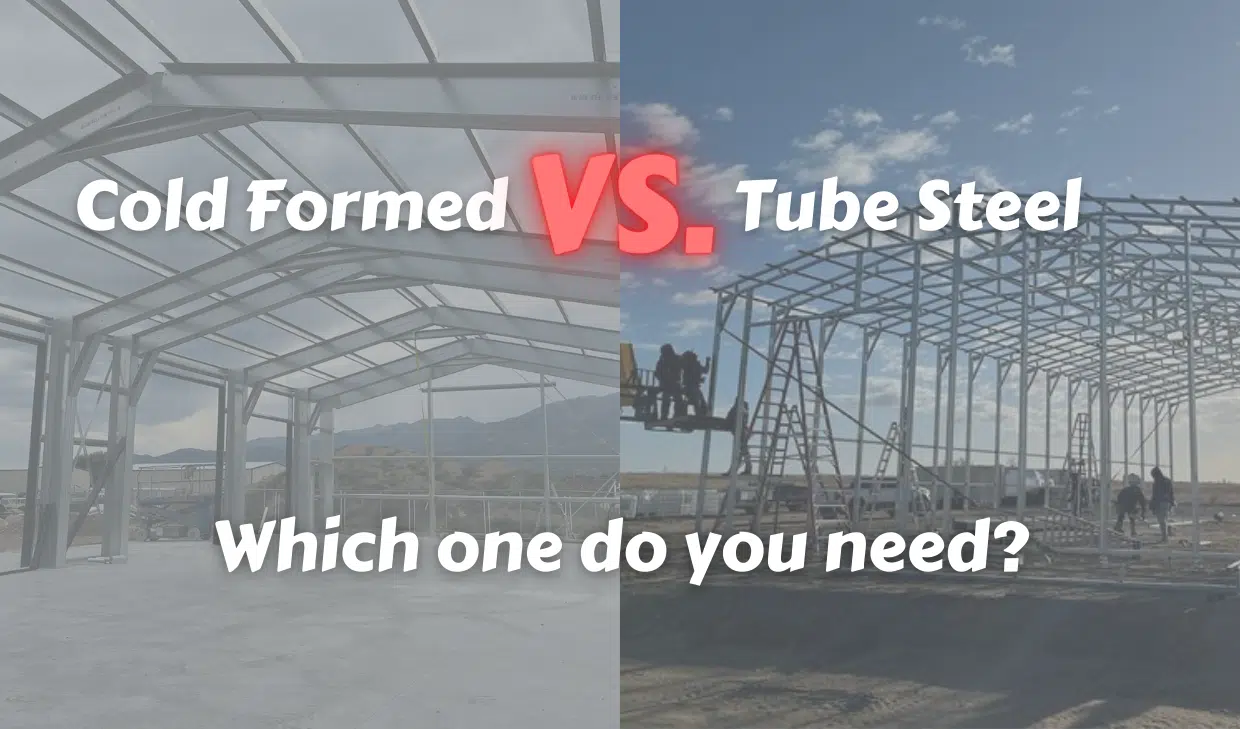 Tube Steel VS Cold-Formed Steel Buildings Metal Barn Garage Steel Building Shed for Sale